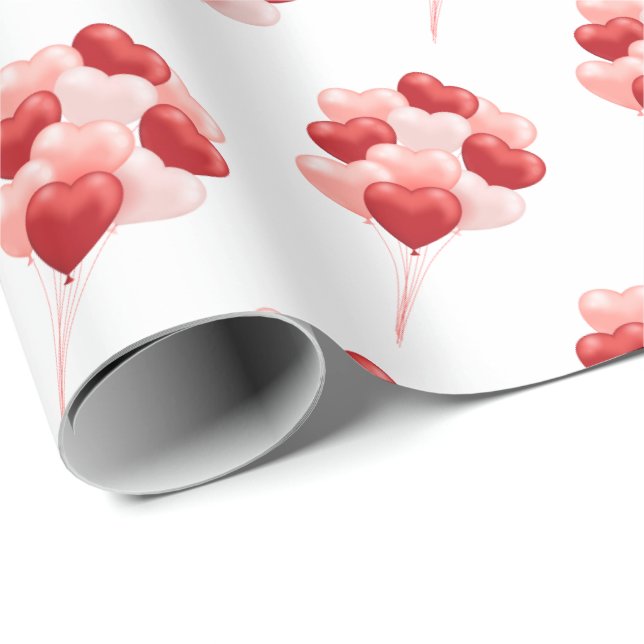Balloon hört Valentinstag Geschenkpapier (Rolleneckpunkt)