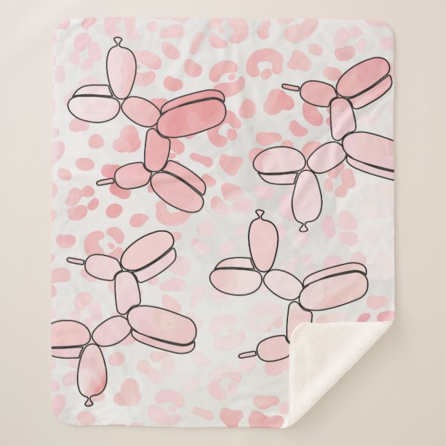 Balloon Hund rosa Muster Sherpadecke (Vorderseite)
