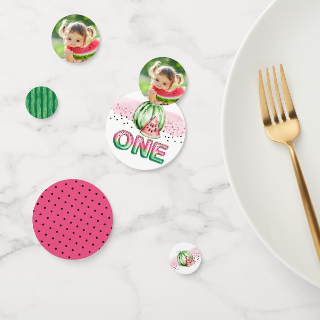 Balloon Letters Melon First Birthday Foto Konfetti (Gruppe)