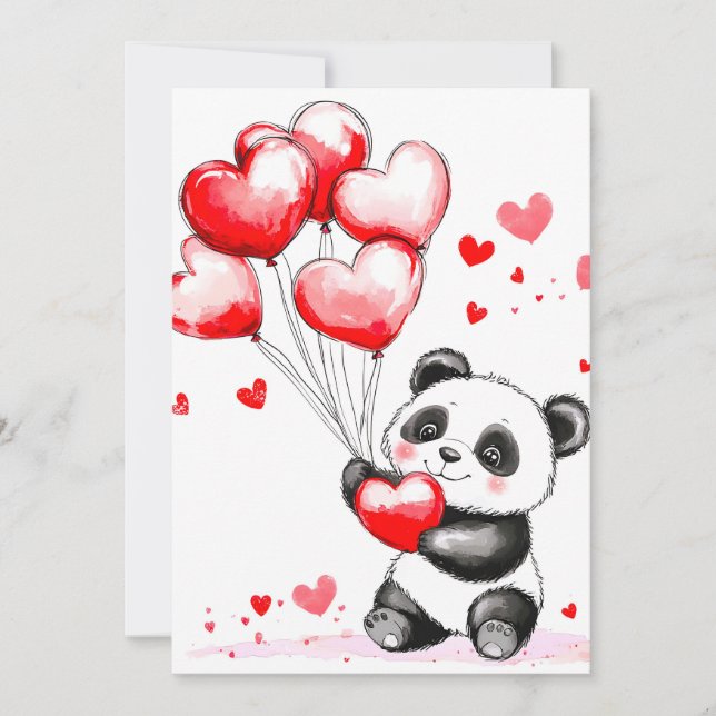 Balloon Panda Liebe in der Luft Ankündigung (Vorderseite)