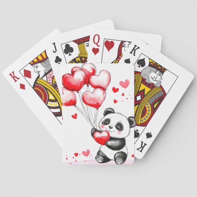 Balloon Panda Liebe in der Luft Spielkarten (Rückseite)