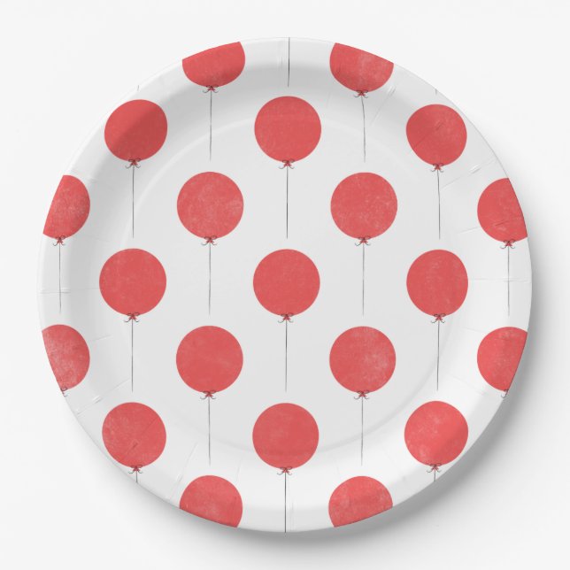 Balloon Paper Plate - Red Pappteller (Vorderseite)