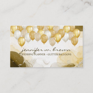 Balloon Party Plan Ombre Gold Visitenkarte
