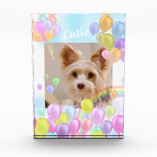 Balloon Pastel Animal Pet Fotoblock (Vorderseite)