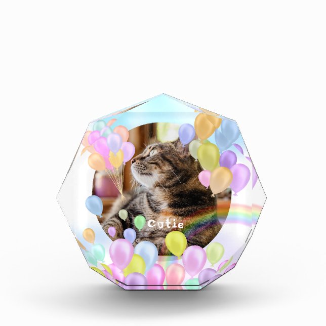 Balloon Pastel Animal Pet Fotoblock (Vorderseite)
