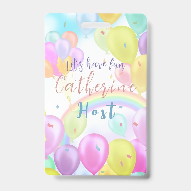 Balloon Pastel Birthday Ausweis (Vorderseite)