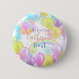 Balloon Pastel Birthday Button