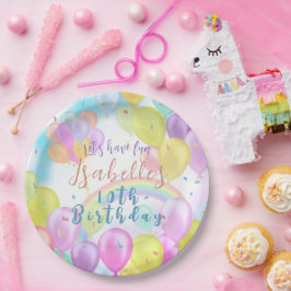 Balloon Pastel Birthday Paper Tellers Pappteller