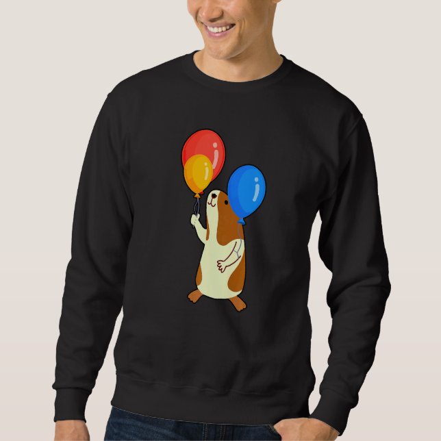 Balloon Pig Graphic Guinea Pig Owner Pet Cavy Anim Sweatshirt (Vorderseite)