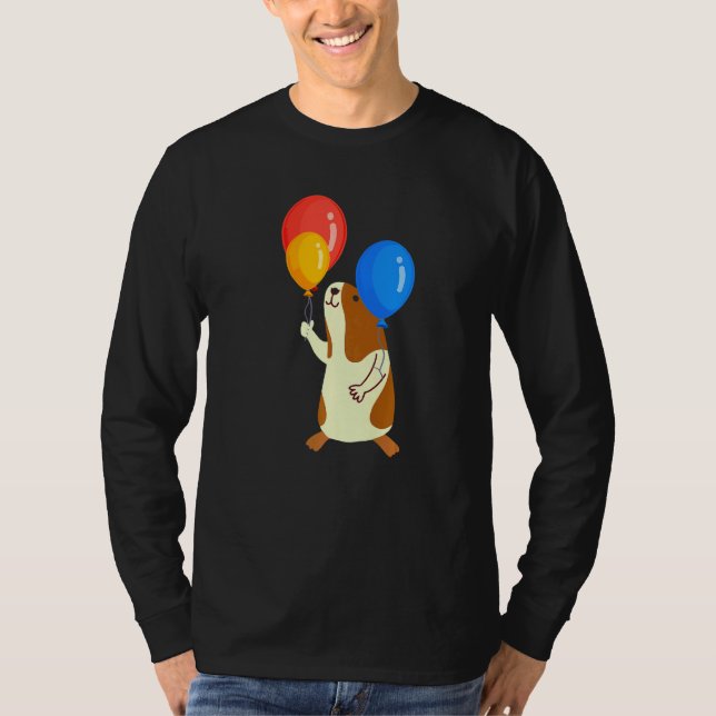 Balloon Pig Graphic Guinea Pig Owner Pet Cavy Anim T-Shirt (Vorderseite)