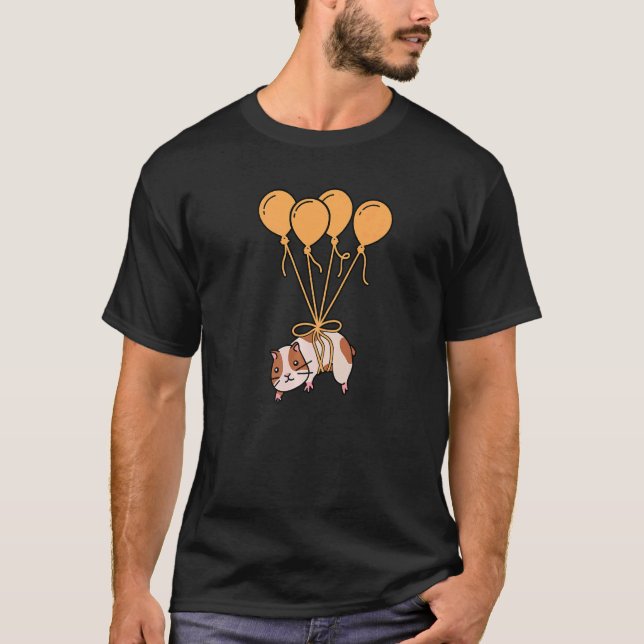 Balloon Pig Graphic Guinea Pig Owner Pet Cavy Anim T-Shirt (Vorderseite)