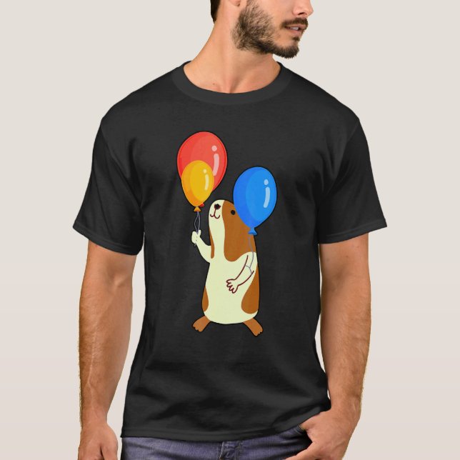 Balloon Pig Graphic Guinea Pig Owner Pet Cavy Anim T-Shirt (Vorderseite)