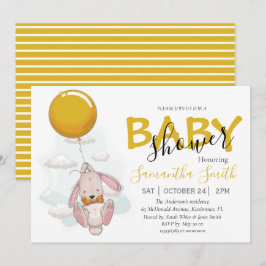 Balloon Rabbit Baby Shower Einladung