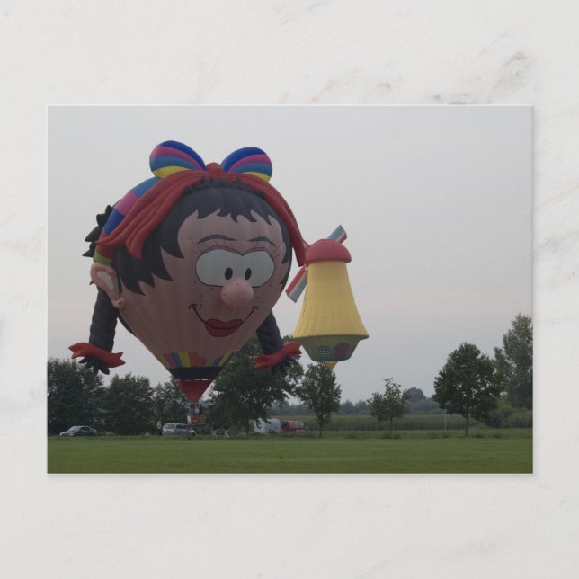Balloon Special Girl Windmühle Postkarte (Vorderseite)