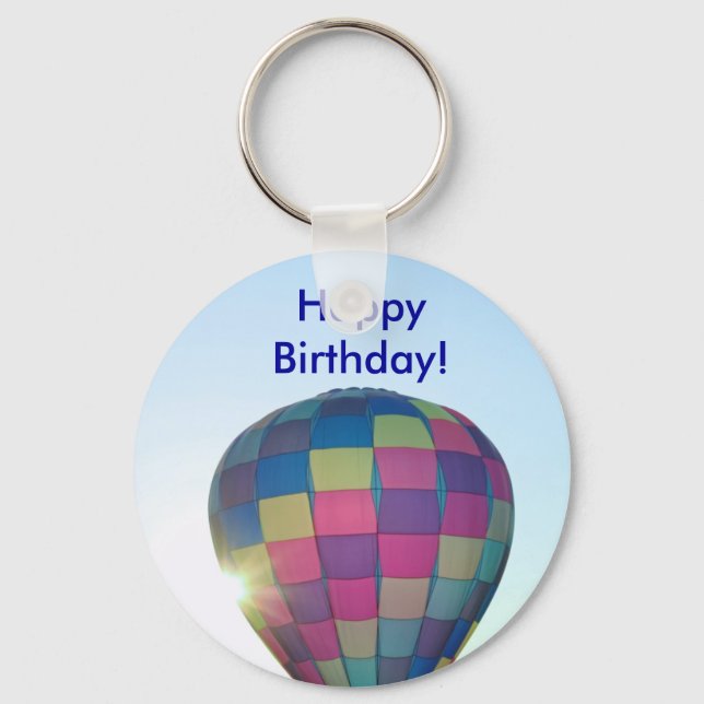 Balloon Sun brach glücklich Geburtstag! Schlüsselanhänger (Vorderseite)