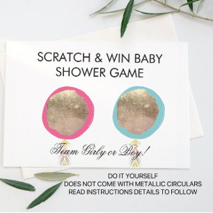 Balloon Tassel Baby Gender Reveal DIY Scratch Card Ankündigungspostkarte