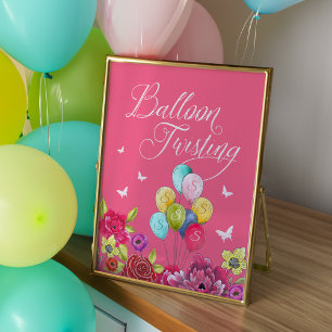 Balloon Twisted Alice im Wunderland Florals Poster