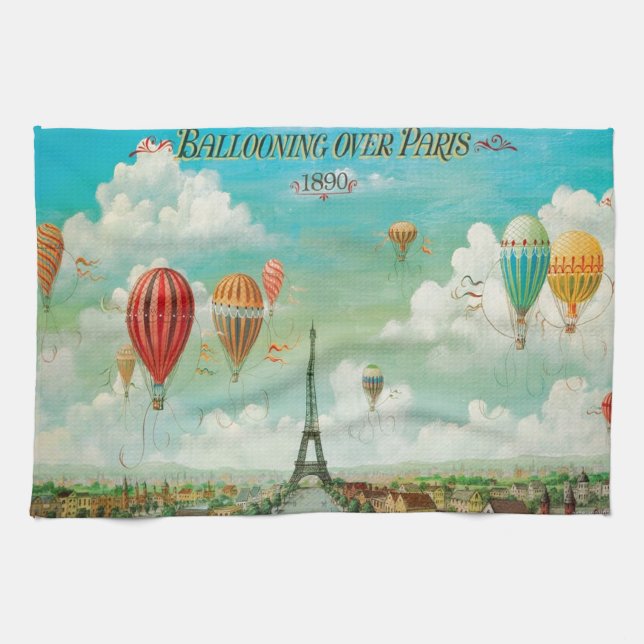 Balloon über Paris Handtuch (Horizontal)