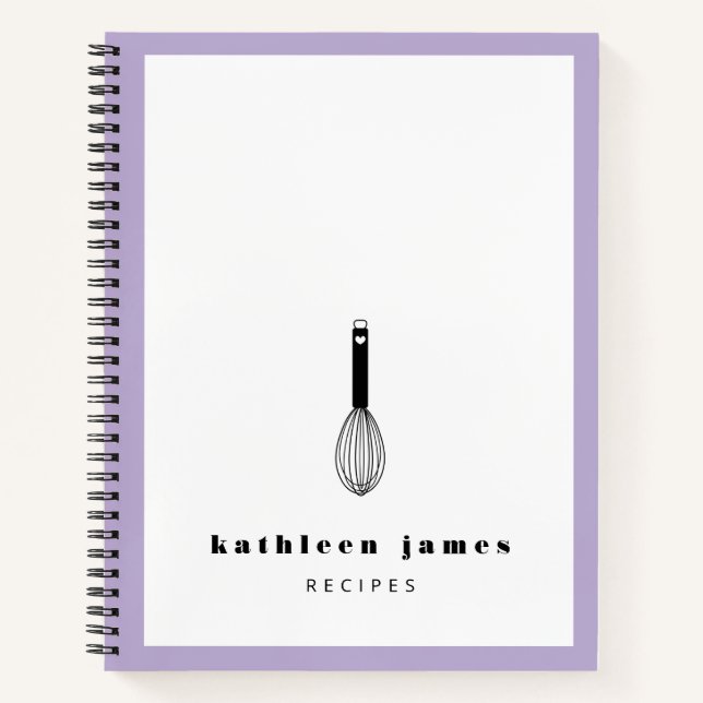 Balloon Whisk Lavender White Notizbuch (Vorderseite)