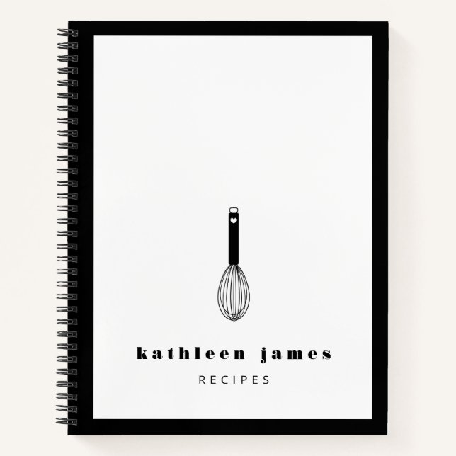 Balloon Whisk Schwarz-weiß Notizbuch (Vorderseite)