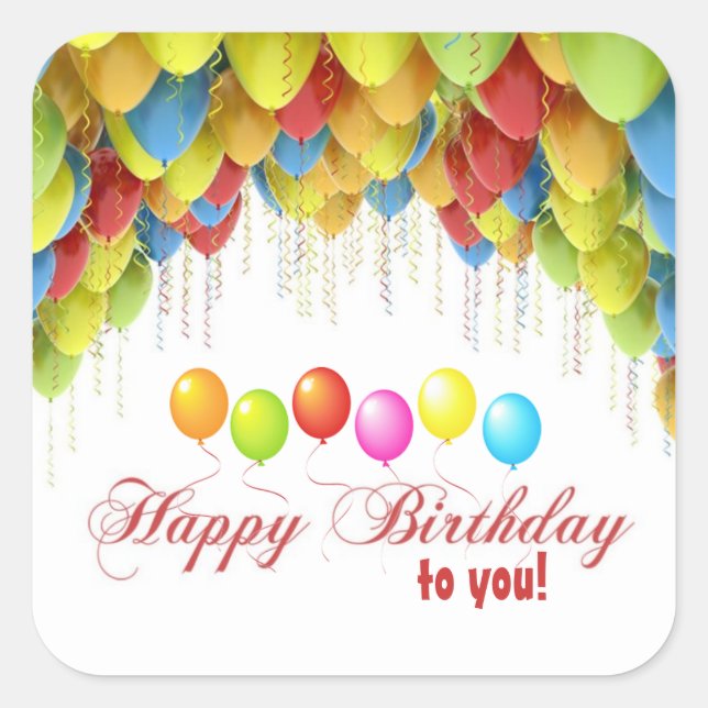 Balloon Wow Birthday Stickers (Vorderseite)