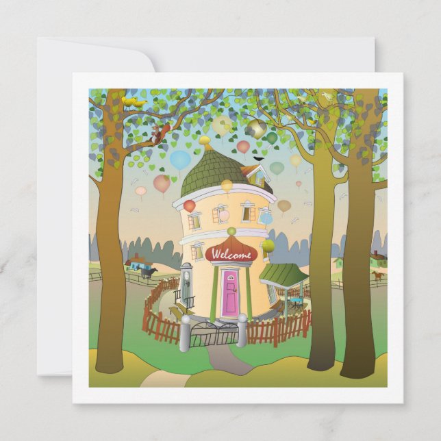 Balloonhouse Einladung zum Geburtstag (Vorderseite)