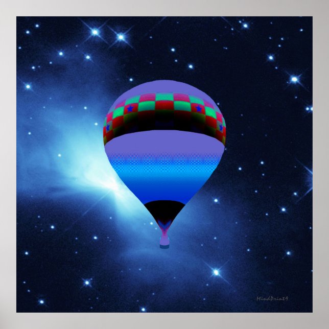 Ballooning mit Sternen Poster (Vorne)