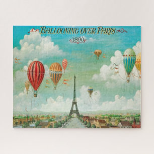 Ballooning über Paris Kunstmalerei Illustration Puzzle