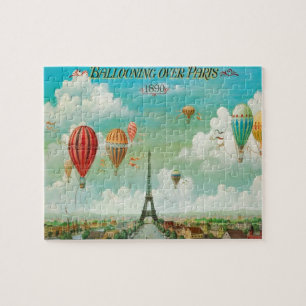 Ballooning über Paris Kunstmalerei Illustration Puzzle