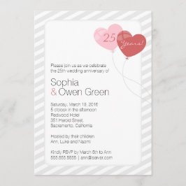 Balloons 25. Silver Wedding Anniversary Party Einladung