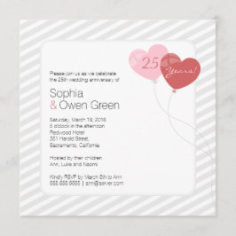 Balloons 25. Silver Wedding Anniversary Party Einladung