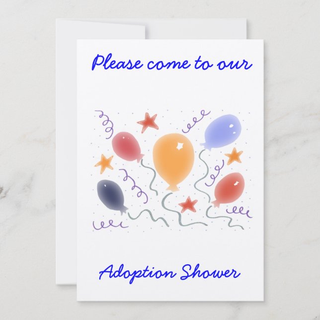 Balloons Adoption Dusche Einladung (Vorderseite)