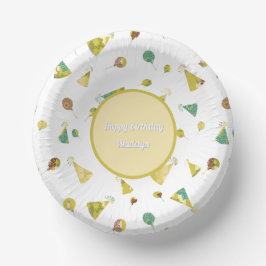 Balloons and Party Hats Silhouette Pattern Pappteller