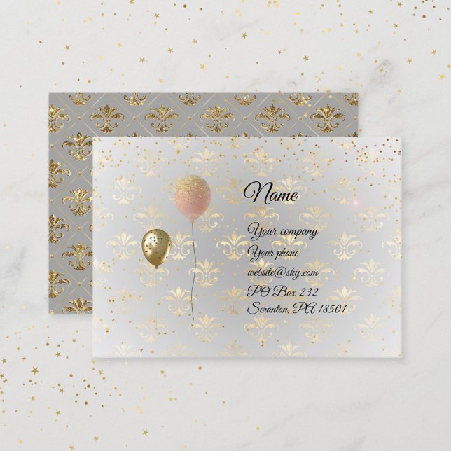 Balloons auf Royal Gold, chubby Business Card Visitenkarte (Von Creator hochgeladen)