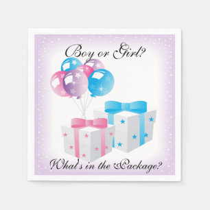 Balloons Baby Gender Reveal Paper Party Napkins Serviette