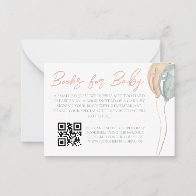 Balloons Babydusche Buchkarte Mitteilungskarte (Vorderseite)