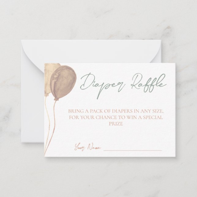 Balloons Babydusche Windelwaschkarte Mitteilungskarte (Vorderseite)