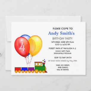 Balloons Birthday Boy Party Einladung