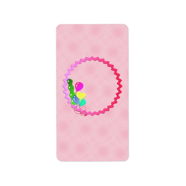 Balloons Birthday Hershey Miniatur Candy Wrapper Adressaufkleber (Vorne)