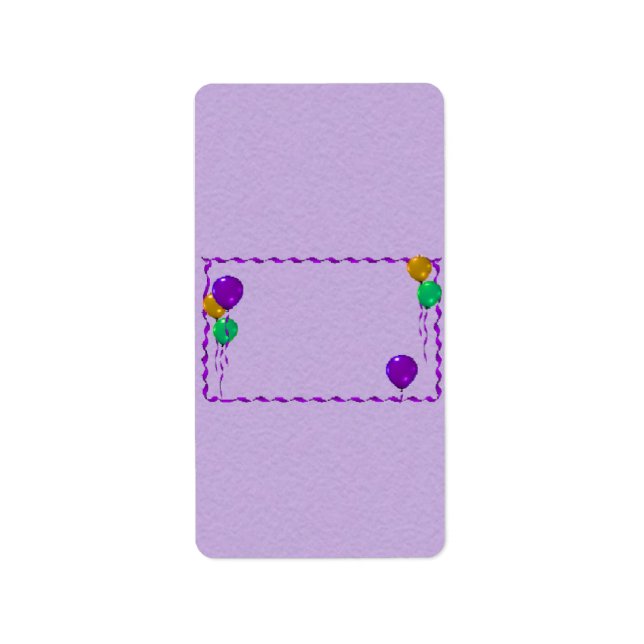 Balloons Birthday Hershey Miniatur Candy Wrapper Adressaufkleber (Vorne)