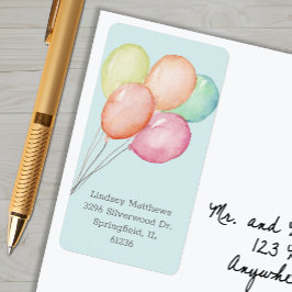 Balloons Blue Baby Dusche Rücksendeadresse Adressaufkleber