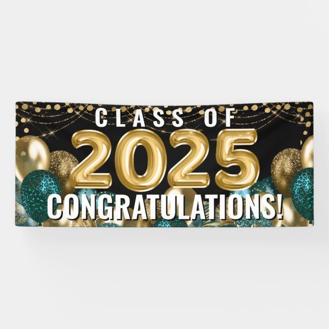 Balloons Class 2025 Abschluss Banner (Horizontal)