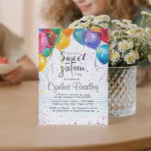 Balloons & Confetti 16 . Geburtstag Geburtstagspar