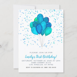 Balloons Confetti Einladung zum Geburtstag