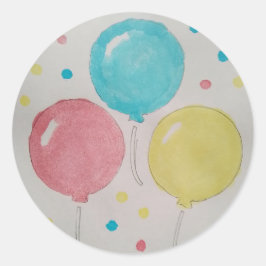 Balloons & Confetti Round Stickers