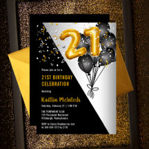 Balloons Elegant Black | Gold 21. Geburtstag Party