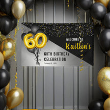 Balloons Elegant Black | Gold 60. Geburtstagsparty