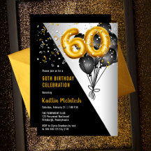 Balloons Elegant Black | Gold 60. Geburtstagsparty