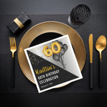 Balloons Elegant Black | Gold 60. Geburtstagsparty