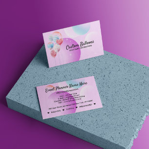 Balloons Event Party Planer Dekoration hell rosa Visitenkarte